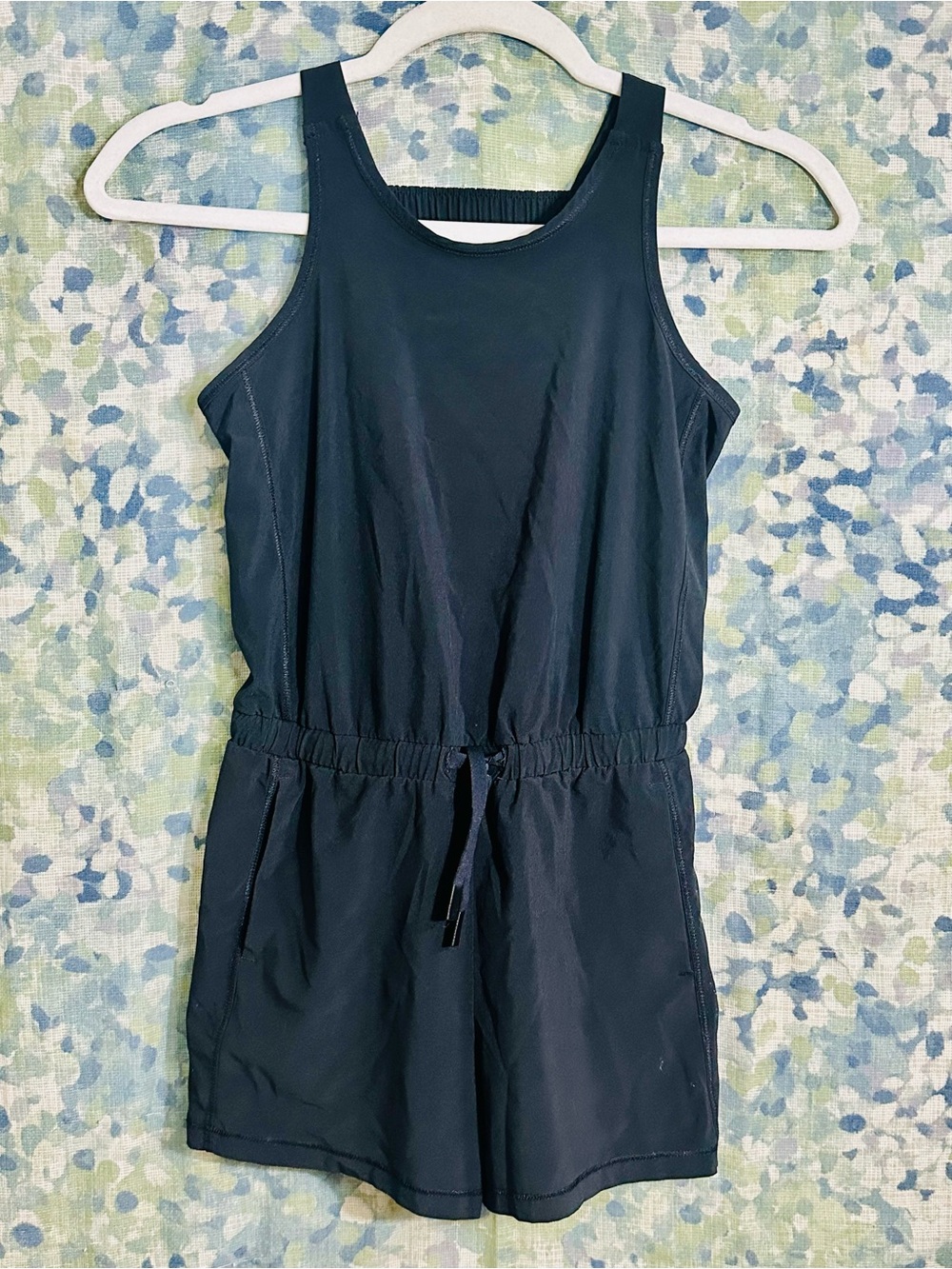 All In Motion Black Athletic Romper Girls M 7/8 Drawstring Activewear